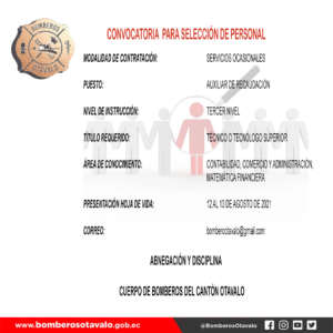 Convocatoria selección de personal